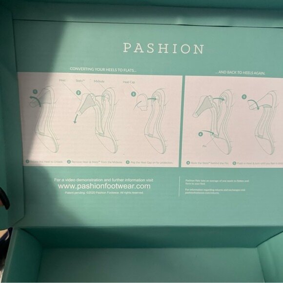 Pashion Footwear Blue Convertible Heels Sandals Size 7.5 Elegant Evening Chic - Picture 15 of 16